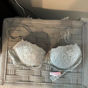 Victoria's Secret gray lace push up bra